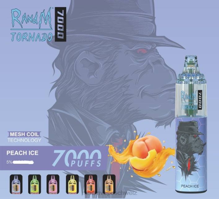 RandM Tornado Schweiz | RandM Tornado 00P2173 7000 Airflow Control Vape-Gerät 1St Traubeneis